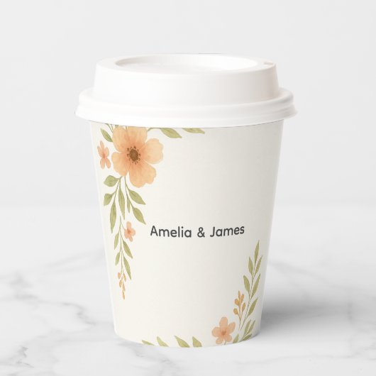 ワイルドフラワー素朴の結婚紙カップ 紙コップ (正面)