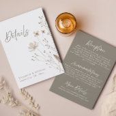 ワイルドフラワー素朴の結婚詳細のエンクロージャカード 招待状