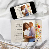 ワイルドフラワー素朴の縦型フォトフローラ結婚ズ セーブザデート