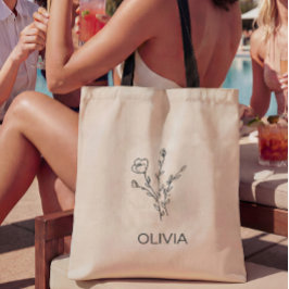 ワイルドフラワー素朴の花嫁の名前トートバッグ トートバッグ