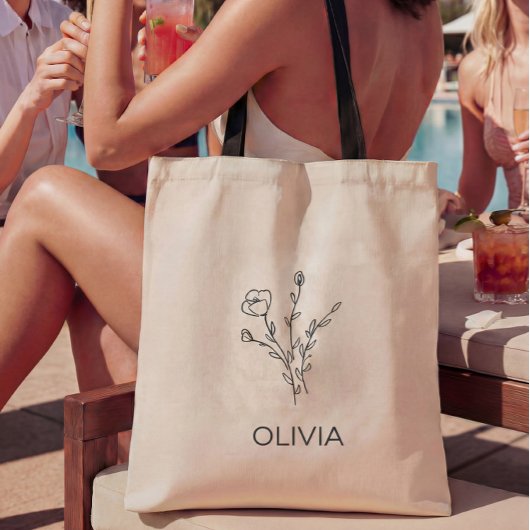 ワイルドフラワー素朴の花嫁の名前トートバッグ トートバッグ