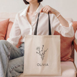 ワイルドフラワー素朴の花嫁の名前トートバッグ トートバッグ