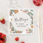 ワイルドフラワー素朴の赤男女兼用ちゃんシャワー スタンダードランチョンナプキン (インサイチュ)