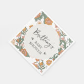 ワイルドフラワー素朴の赤男女兼用ちゃんシャワー スタンダードランチョンナプキン (角)