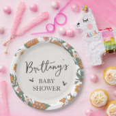 ワイルドフラワー素朴の赤男女兼用ちゃんシャワー ペーパープレート (パーティー)