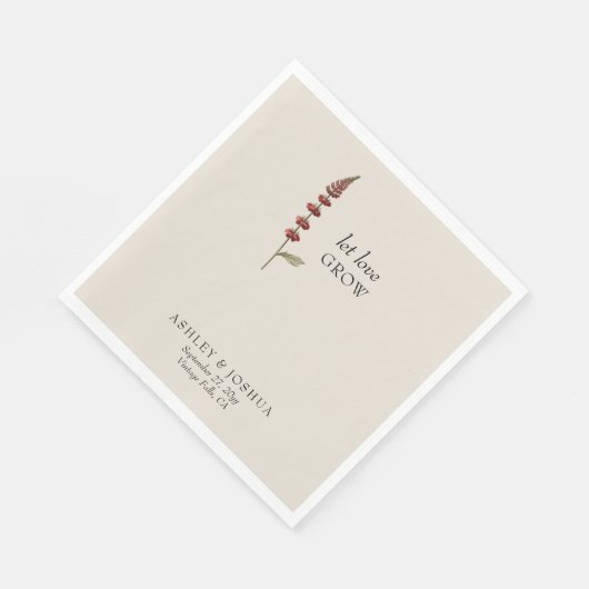 ワイルドフラワー素朴は愛が成長シンプルするの結婚 スタンダードランチョンナプキン (角)