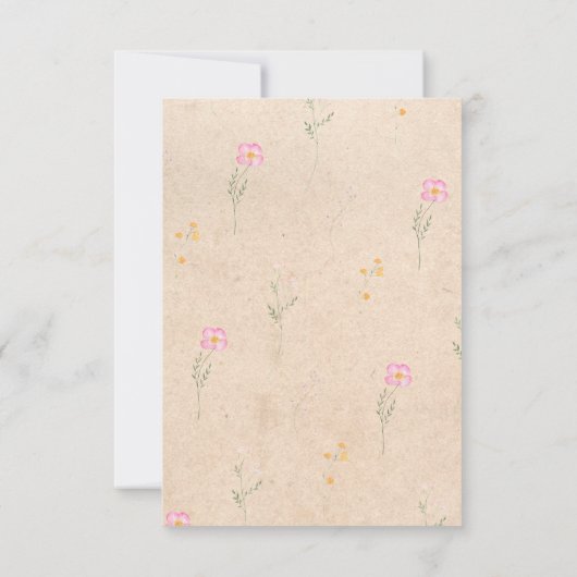 ワイルドフラワー素朴ウォーターの色RSVP 招待状 (裏面)