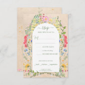 ワイルドフラワー素朴ウォーターの色RSVP 招待状 (正面/裏面)