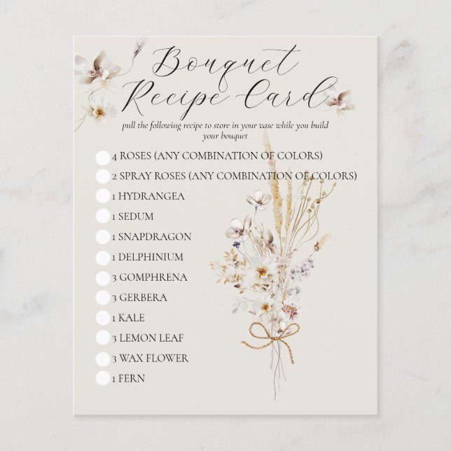 ワイルドフラワー素朴エレガントブライダルシャワーゲーム (正面)