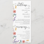 ワイルドフラワー素朴エレガント庭園の結婚式プログラム プログラム (正面)