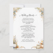 ワイルドフラワー素朴オータムカボチャ結婚の詳細 招待状 (正面)