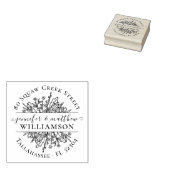 ワイルドフラワー素朴カップル結婚した差出人住所 ラバースタンプ (押印)