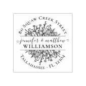 ワイルドフラワー素朴カップル結婚した差出人住所 ラバースタンプ (インプリント)