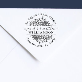 ワイルドフラワー素朴カップル結婚した差出人住所 ラバースタンプ