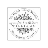 ワイルドフラワー素朴カップル結婚した差出人住所 ラバースタンプ (インプリント)