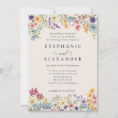 ワイルドフラワー素朴カントリーウェディングフラワー 招待状 (正面)