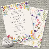 ワイルドフラワー素朴カントリーウェディングフラワー 招待状