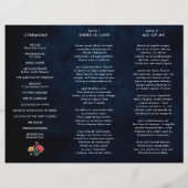 ワイルドフラワー素朴カントリートリフォールド結婚式 プログラム (裏面)