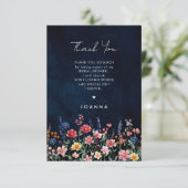 ワイルドフラワー素朴カントリーフローラブライダルシャワー サンキューカード (スタンド正面)