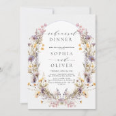 ワイルドフラワー素朴カントリーフローラリハーサルディナー 招待状 (正面)