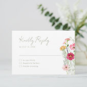 ワイルドフラワー素朴カントリーフローラ庭園の結婚式 出欠カード (スタンド正面)