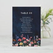 ワイルドフラワー素朴カントリーBoho座席表カード 招待状 (スタンド正面)