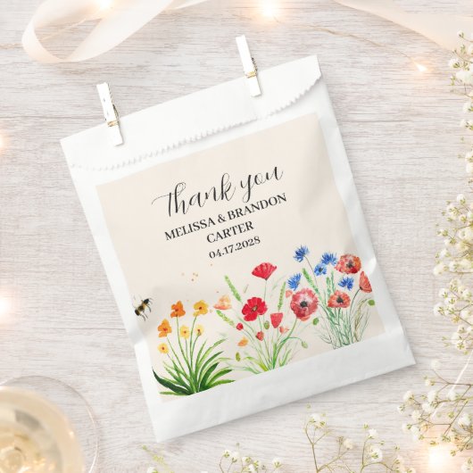 ワイルドフラワー素朴ガーデン春ウォーターカラー結婚ズ フェイバーバッグ (クリップ留めされた状態)