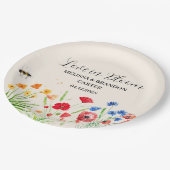 ワイルドフラワー素朴ガーデン春ウォーターカラー結婚ズ ペーパープレート (アングル)