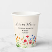 ワイルドフラワー素朴ガーデン春ウォーターカラー結婚ズ 紙コップ (正面)