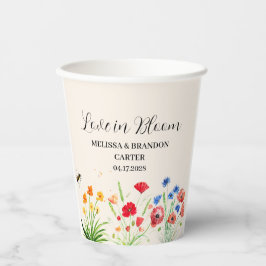 ワイルドフラワー素朴ガーデン春ウォーターカラー結婚ズ 紙コップ