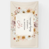 ワイルドフラワー素朴ガーデン赤ちゃんシャワーバナー 横断幕 (縦)