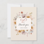 ワイルドフラワー素朴ガールベビーシャワー サンキューカード (正面)