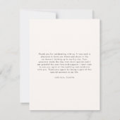 ワイルドフラワー素朴ガールベビーシャワー サンキューカード (裏面)