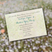 ワイルドフラワー素朴グリーンとティール(緑がかった色)クイーンズレース 招待状