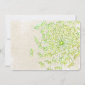 ワイルドフラワー素朴グリーンイエロークイーンズレース 招待状 (裏面)