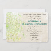 ワイルドフラワー素朴グリーンイエロークイーンズレース 招待状 (正面)