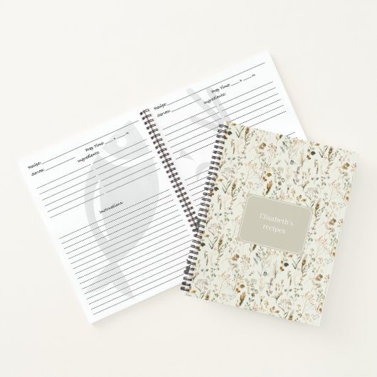 ワイルドフラワー素朴コテージコアレシピ ノートブック (内部)