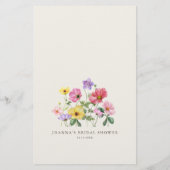 ワイルドフラワー素朴シックフローラブライダルシャワーゲーム (裏面)