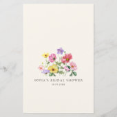 ワイルドフラワー素朴シックフローラブライダルシャワービンゴ (裏面)