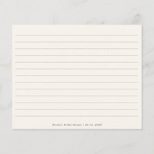 ワイルドフラワー素朴シックフローラブライダルシャワーレシピ (裏面)