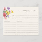 ワイルドフラワー素朴シックフローラブライダルシャワーレシピ (正面)