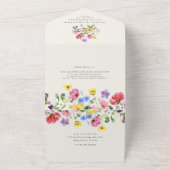 ワイルドフラワー素朴シックフローラボホカントリーウェディング オールインワン招待状 (外側)