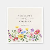 ワイルドフラワー素朴シックフローラボホカントリーウェディング スタンダードカクテルナプキン (正面)