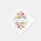 ワイルドフラワー素朴シックフローラボホカントリーウェディング スタンダードカクテルナプキン (角)