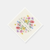 ワイルドフラワー素朴シックフローラボホカントリーウェディング スタンダードカクテルナプキン (角)