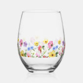 ワイルドフラワー素朴シックフローラボホカントリーウェディング ステムなしワイングラス (左)
