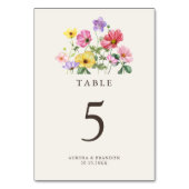 ワイルドフラワー素朴シックフローラボホカントリーウェディング テーブルナンバー (裏面)
