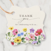 ワイルドフラワー素朴シックフローラボホカントリーウェディング フェイバータグ (正面)