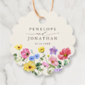 ワイルドフラワー素朴シックフローラボホカントリーウェディング フェイバータグ (裏面)