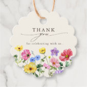 ワイルドフラワー素朴シックフローラボホカントリーウェディング フェイバータグ (正面)